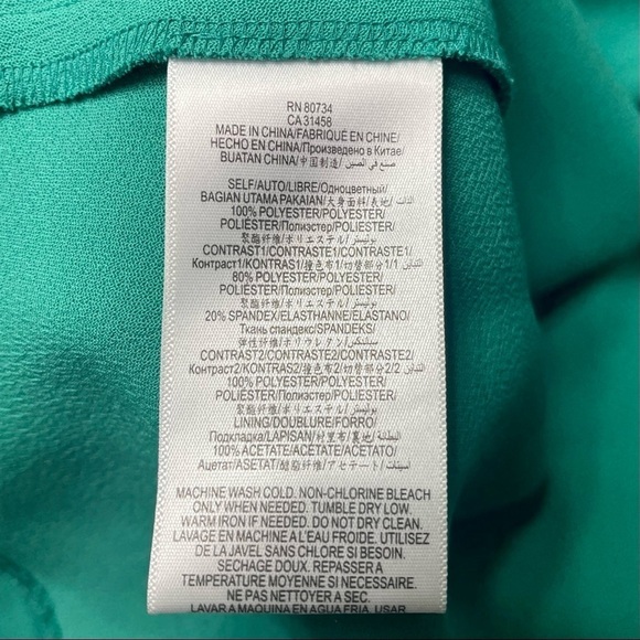 BCBGeneration Mesh Cutout Pleated Mini Party Dress Emerald Green 4 Small - Picture 9 of 12